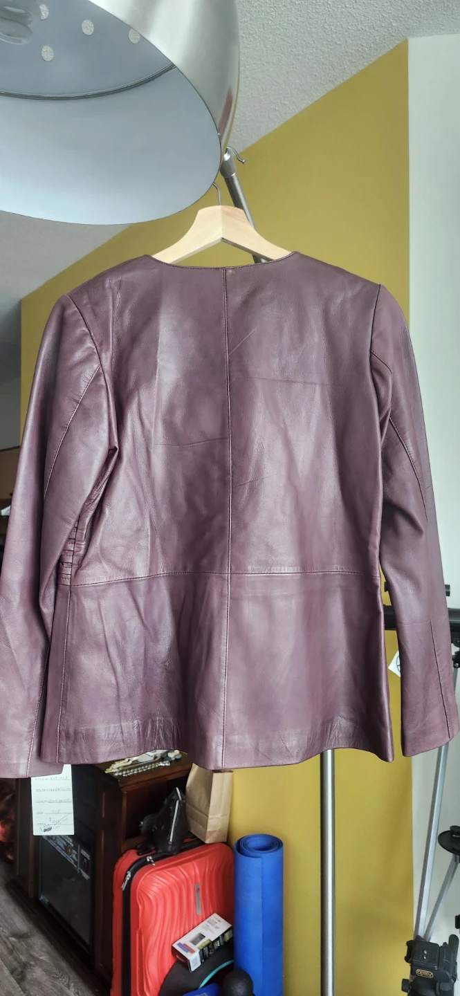 Marc Dolci Burgundy Lamb Leather Jacket - photo 2