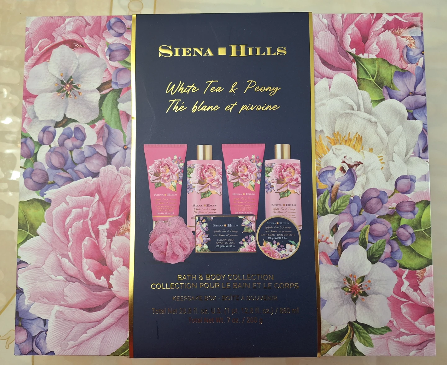 BRAND- NEW, Siena Hills White Tea & Peony Bath & Body Collection