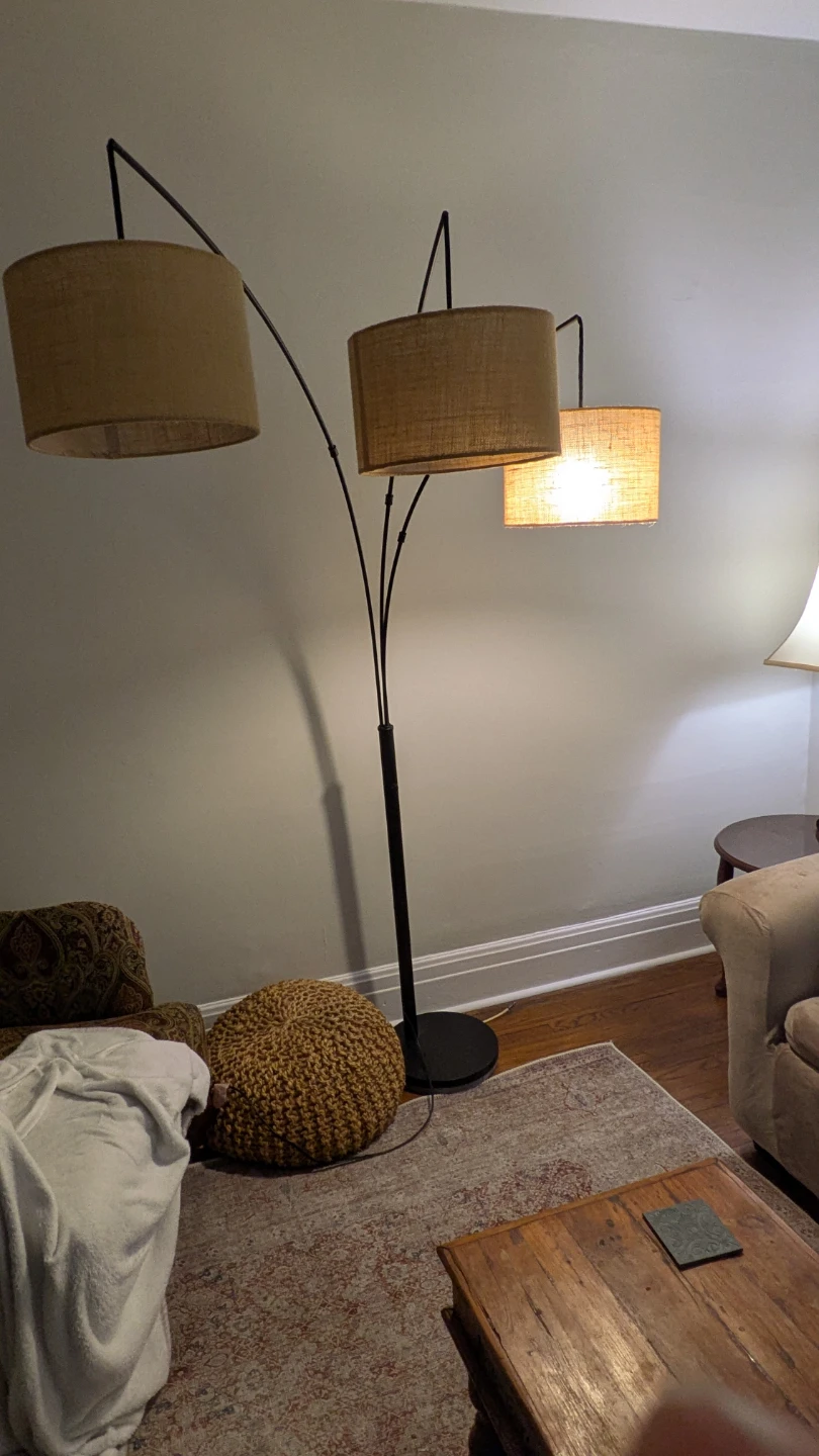 Arc Floor Lamp with Three Fabric Shades - photo 4