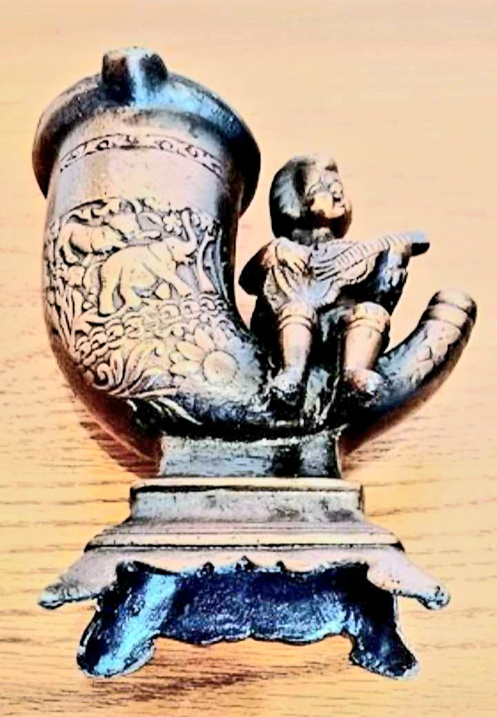 Vtg Bronze Statuette Ashtray - photo 5