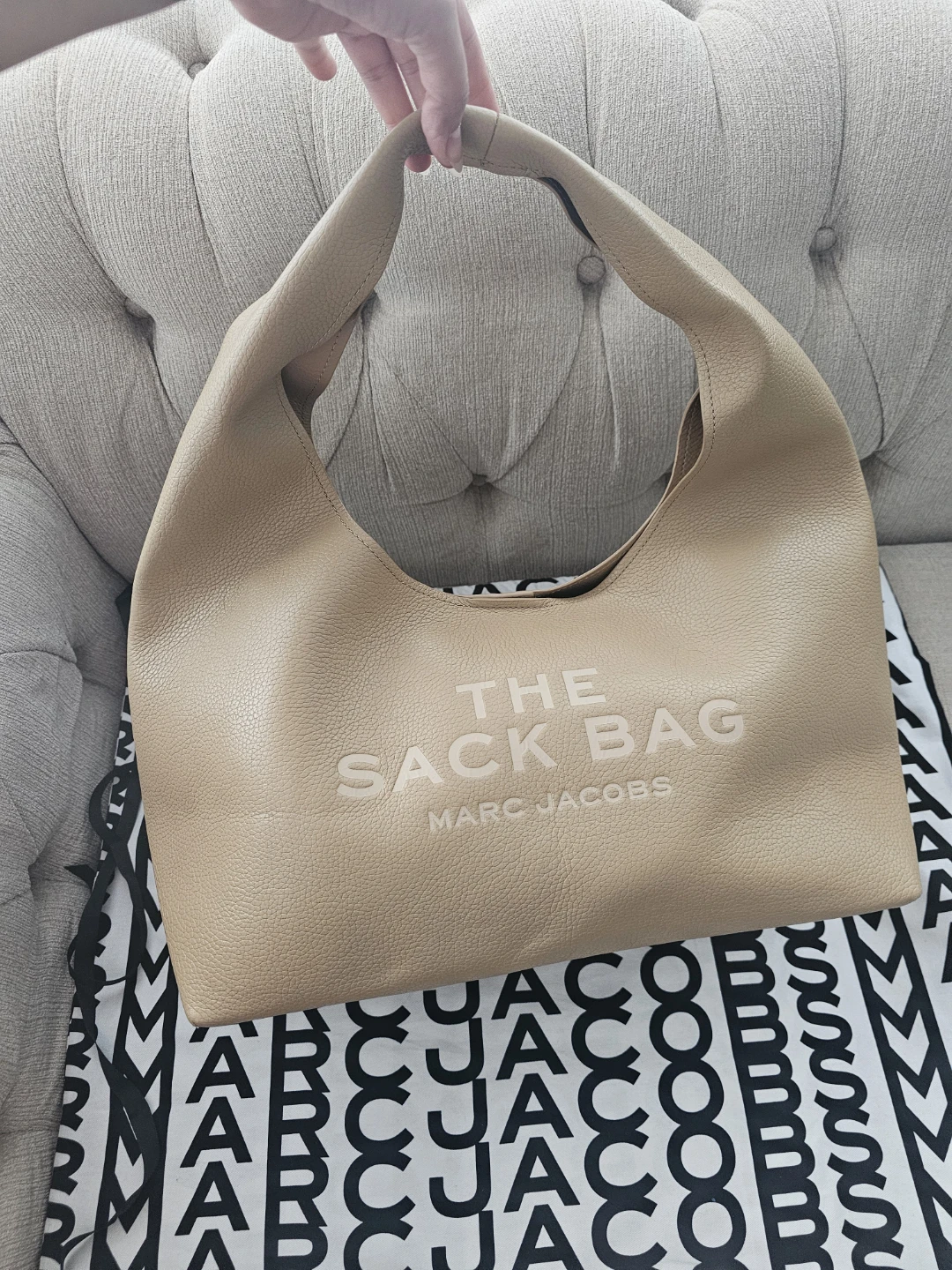 Authentic Marc Jacobs The Sack Bag Leather Tote Beige