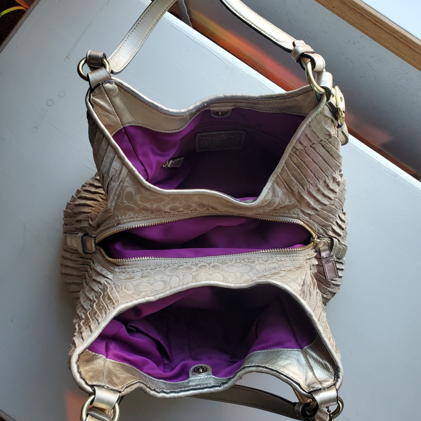 Coach Leather/Fabric Hobo Handbag