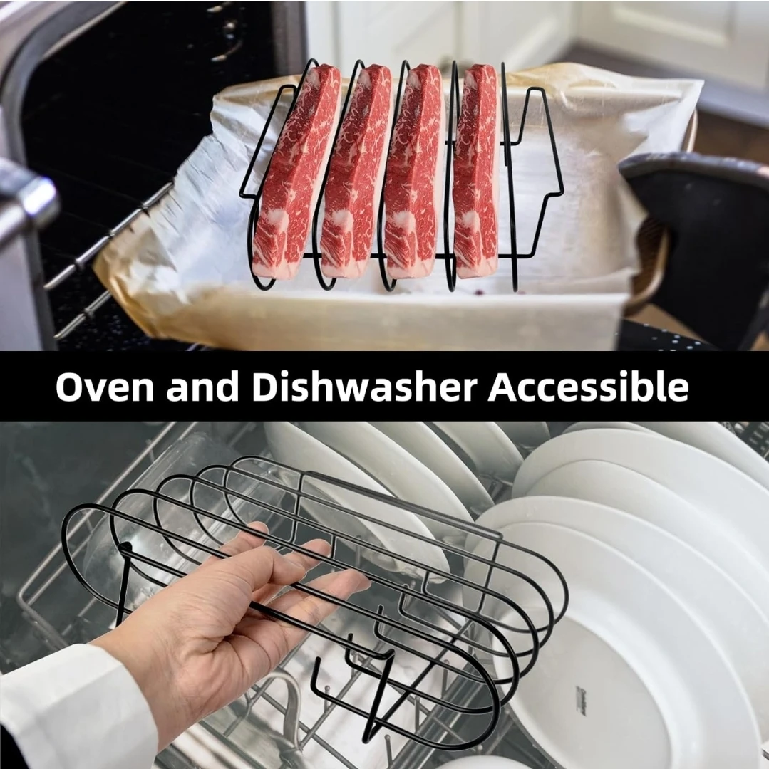 5-Piece BBQ Pro Set - Rib Rack, Meat Claws, Tray & Grill - photo 5