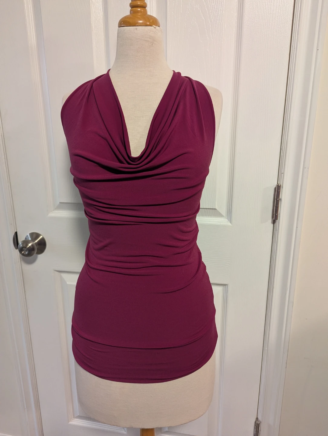 RIPE Halter Top with Ring Detail - Burgundy - S/P