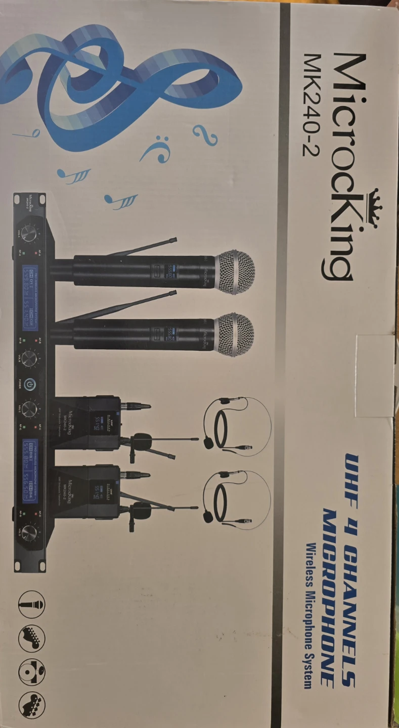 Microcking MK240-2 UHF 4 Channels Wireless Microphone System