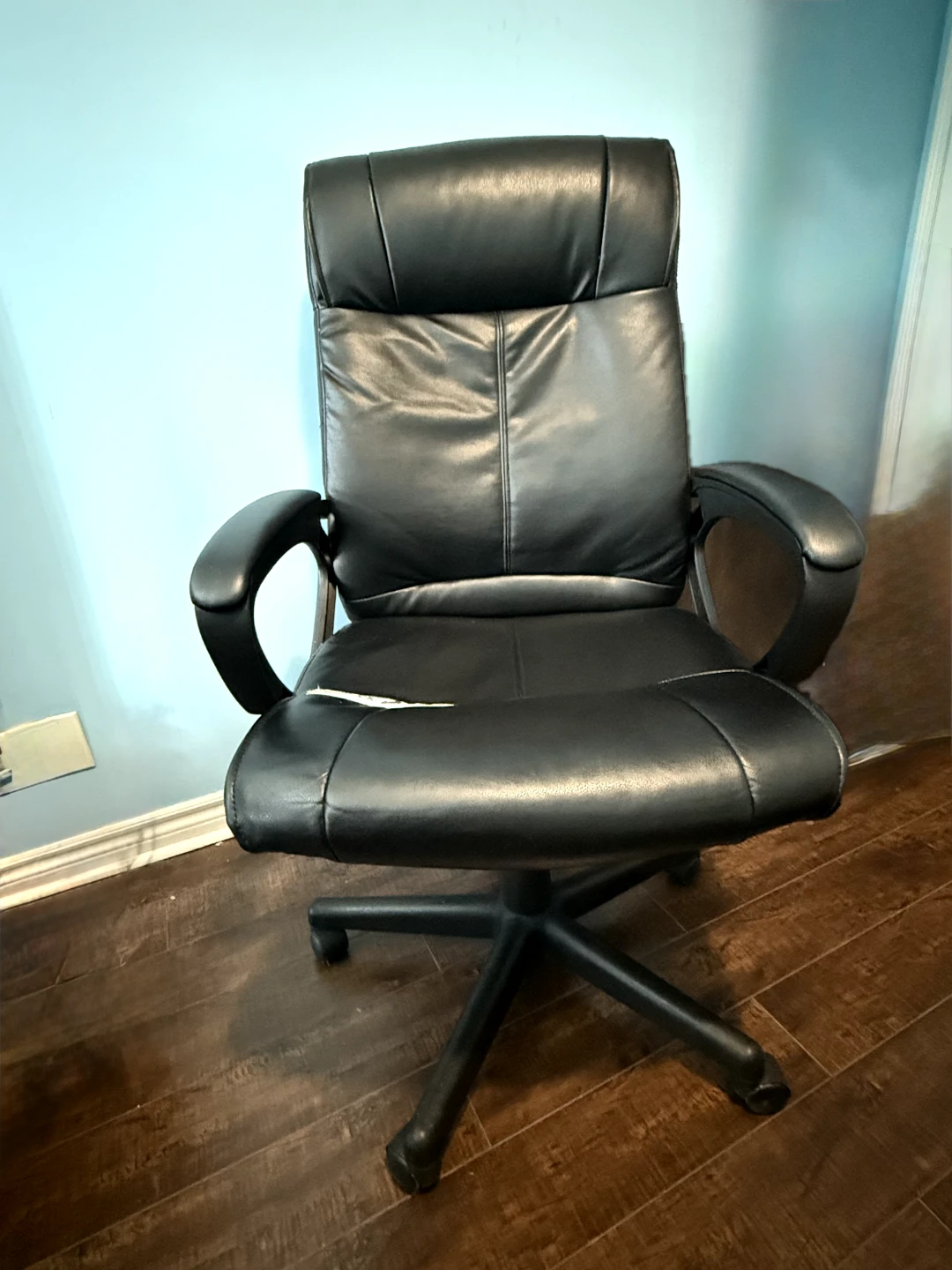 Black Faux Leather Office Chair