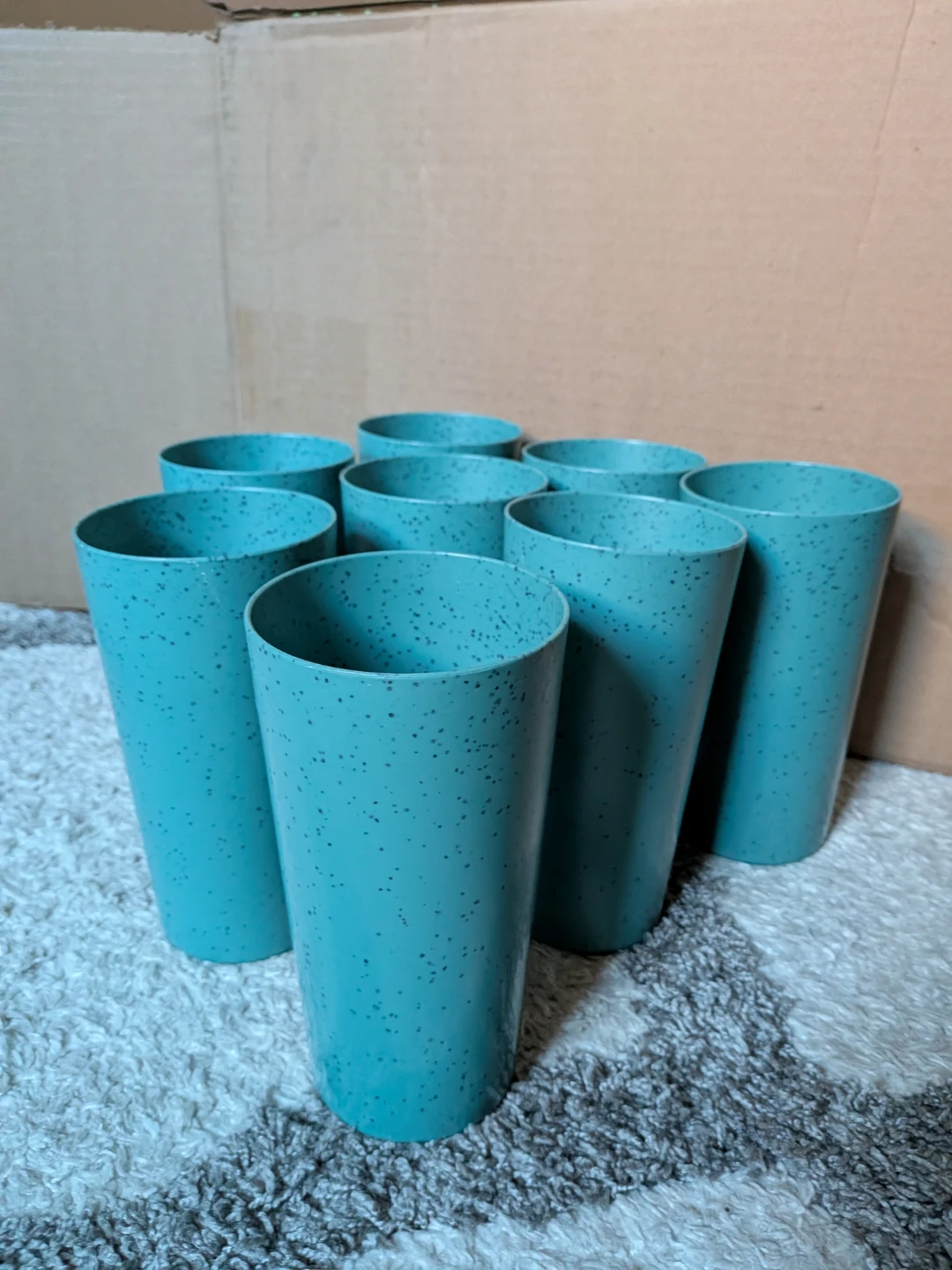 Set of 8 Teal Speckled Tumbler Cups - photo 4