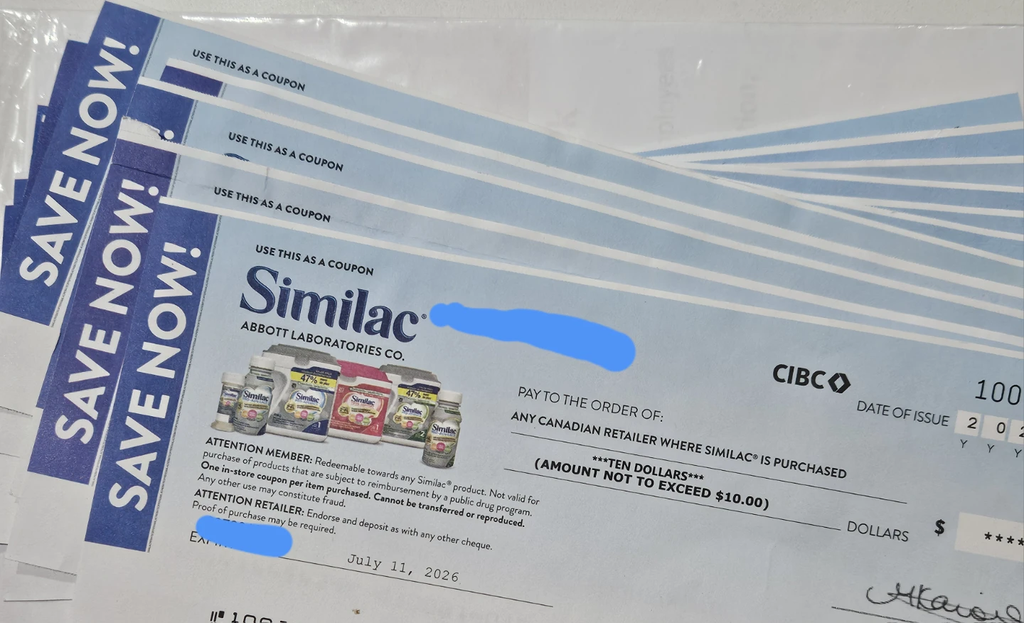 Similac cheques, Good Start and  enfamil coupons