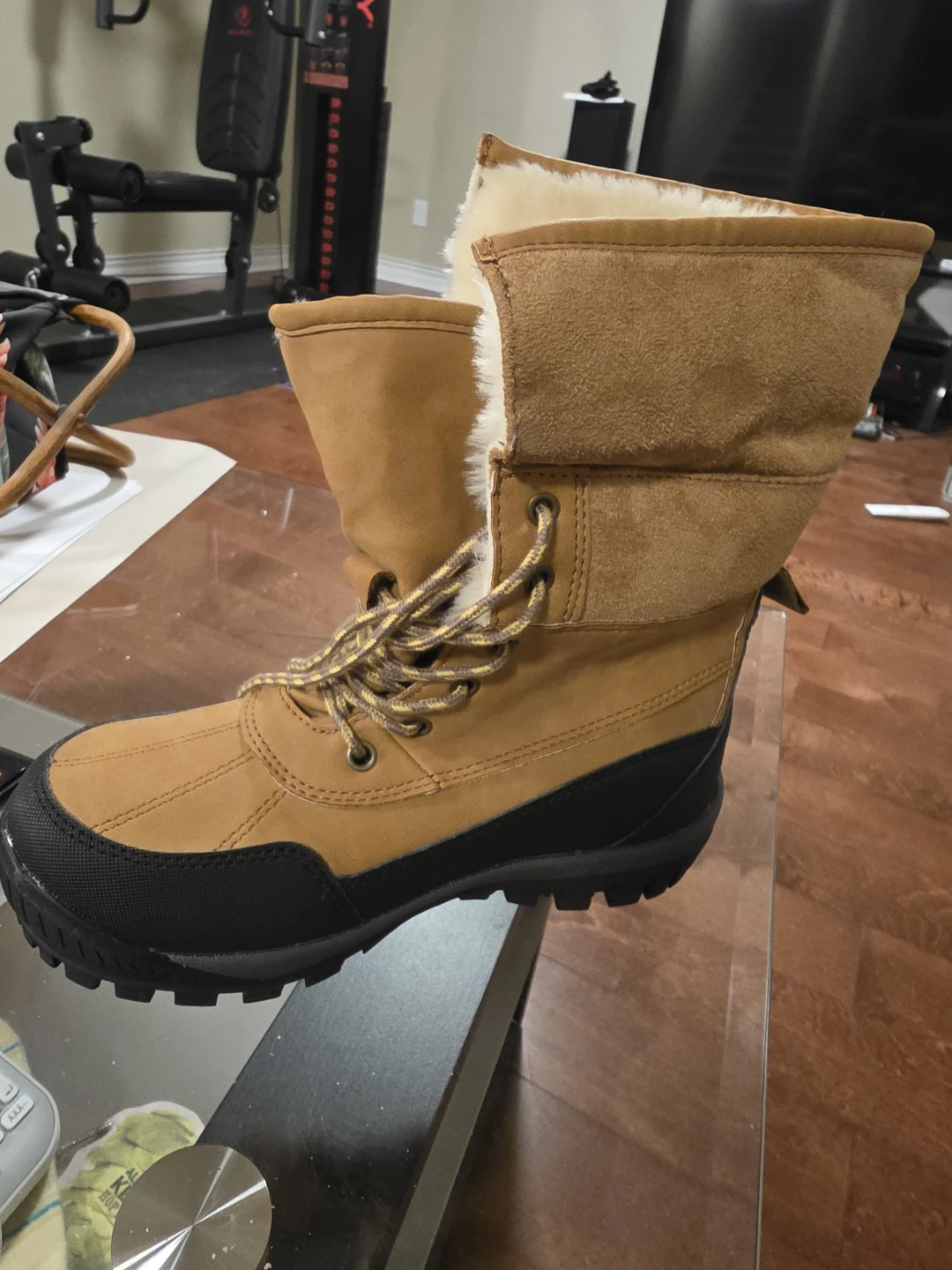 Tan Suede Winter Boots with Shearling Lining