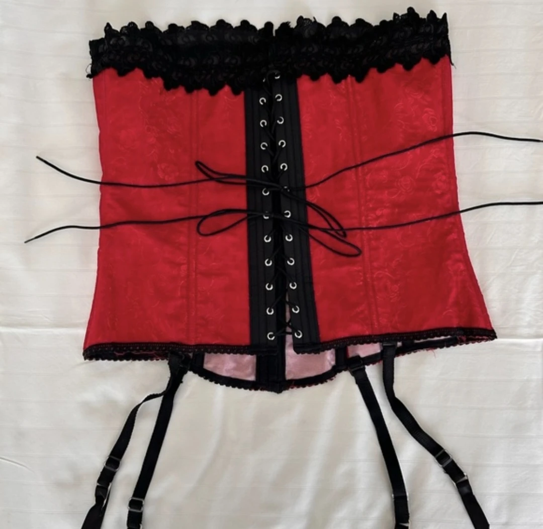 Elegant  red and  black  corset