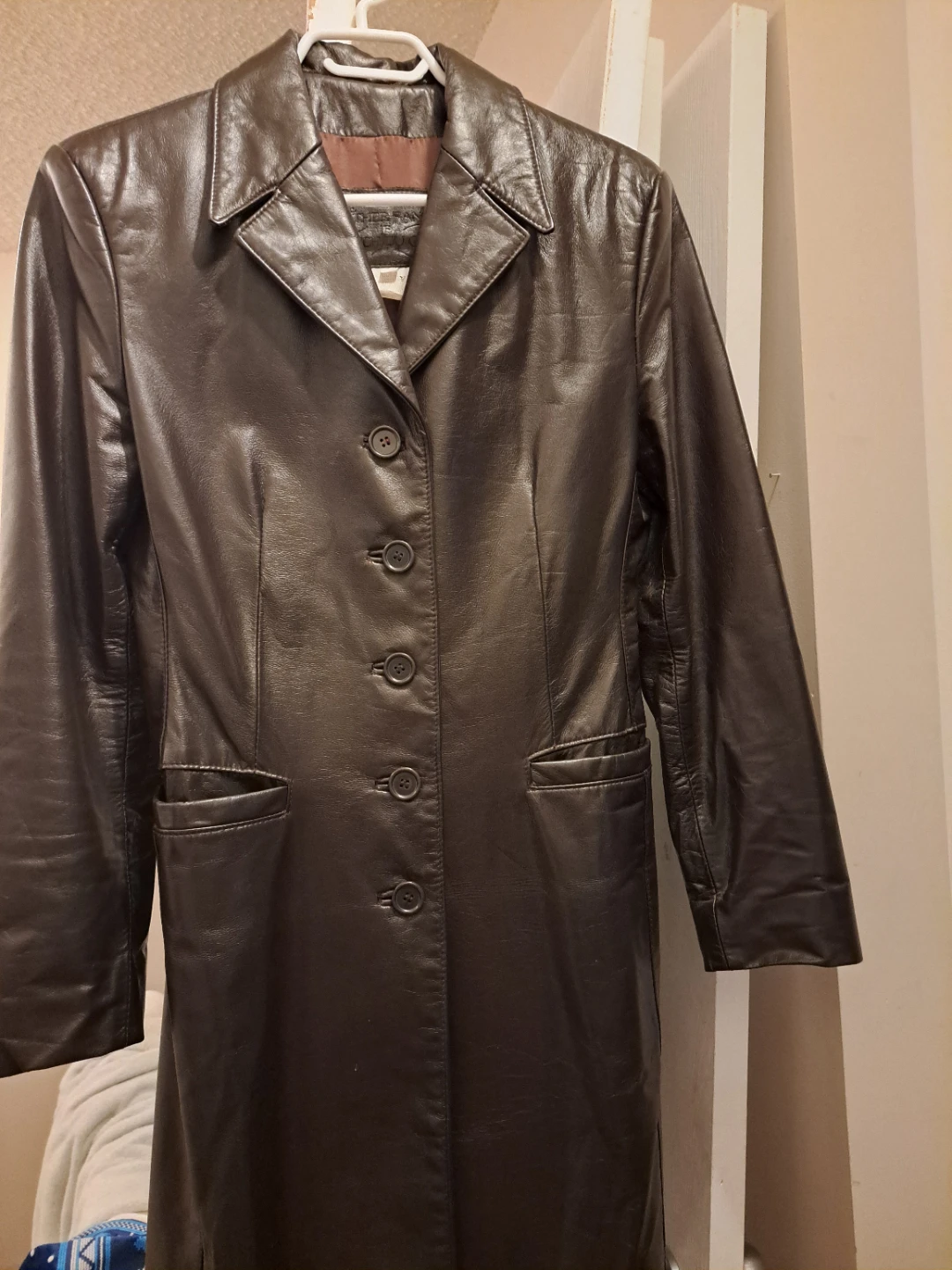 Brown Leather Long Coat - photo 2