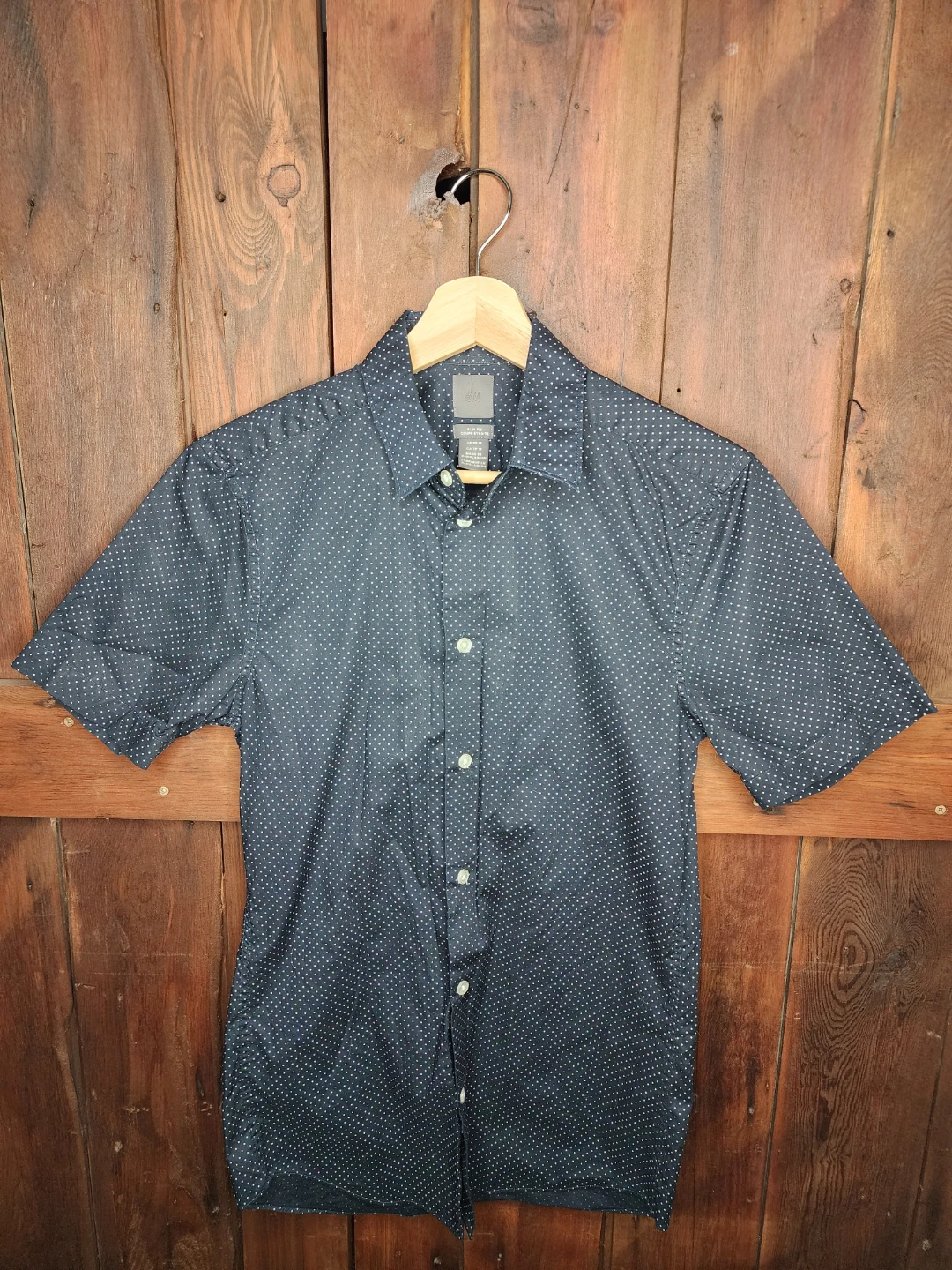 Slim Fit Polka Dot Short Sleeve Shirt