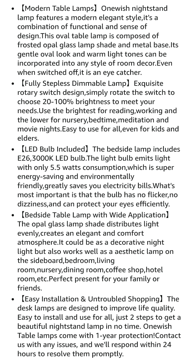 ONEWISH Table Lamp – White - photo 5