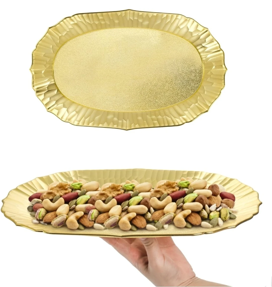 6 Pack Gold Plastic Serving Platters - photo 5