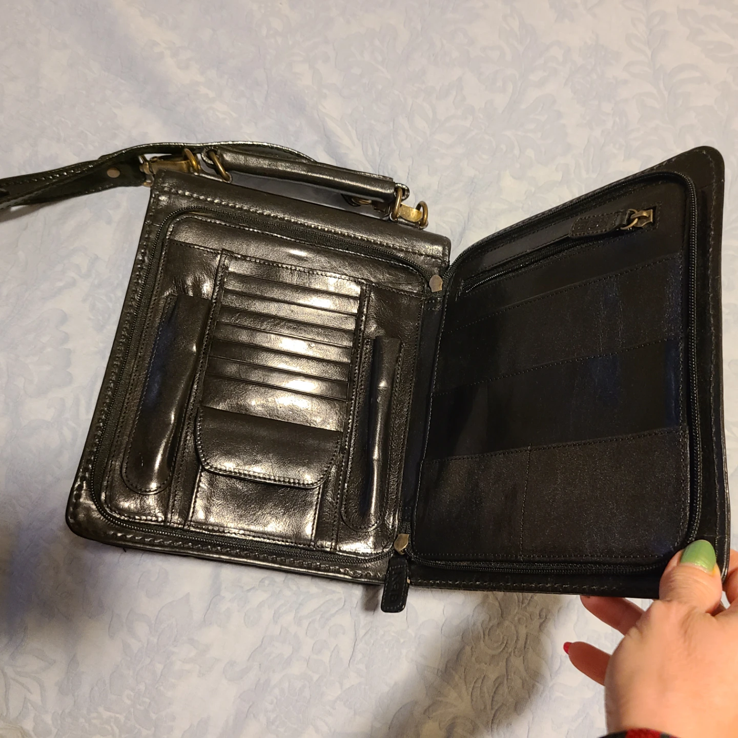 New KGB Black Leather Organizer Bag - photo 3