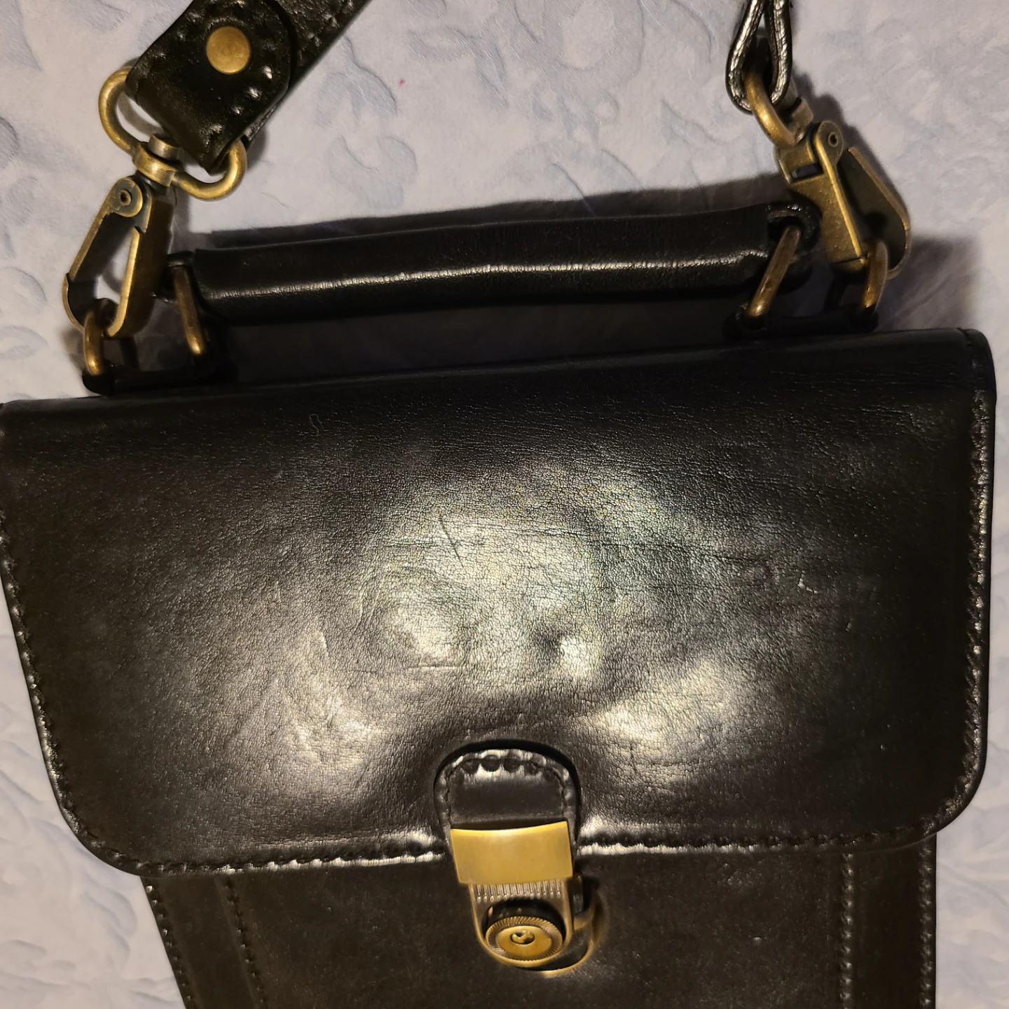 New KGB Black Leather Organizer Bag - photo 5