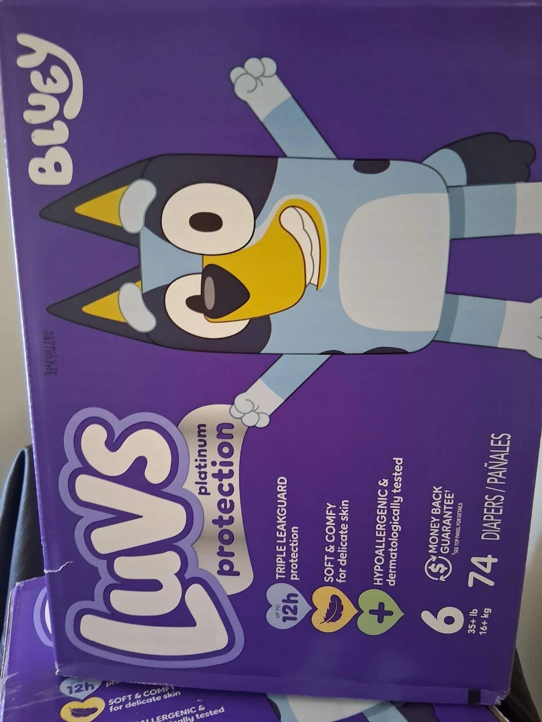 Luvs  Diapers, Size 6, 74 Count with Bluey
