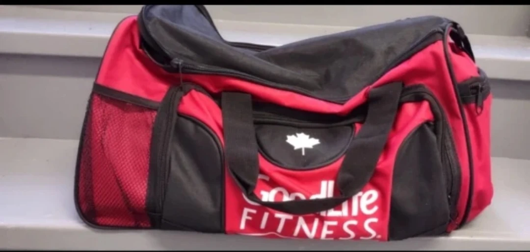 GoodLife Fitness Red and Black Duffle Bag