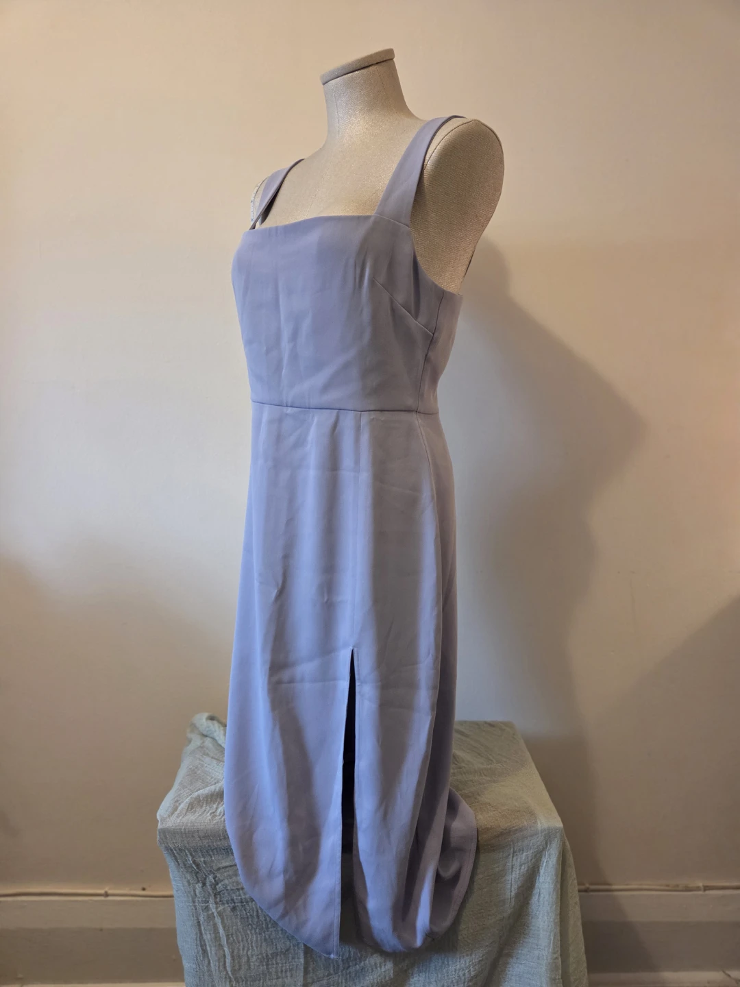 Babaton Lilac Square Neck Midi Dress with Slit