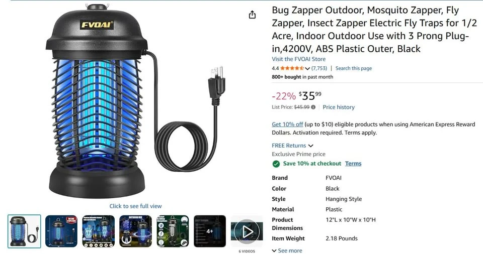 FVOAI Bug Zapper (Mosquito Lamp) - photo 3