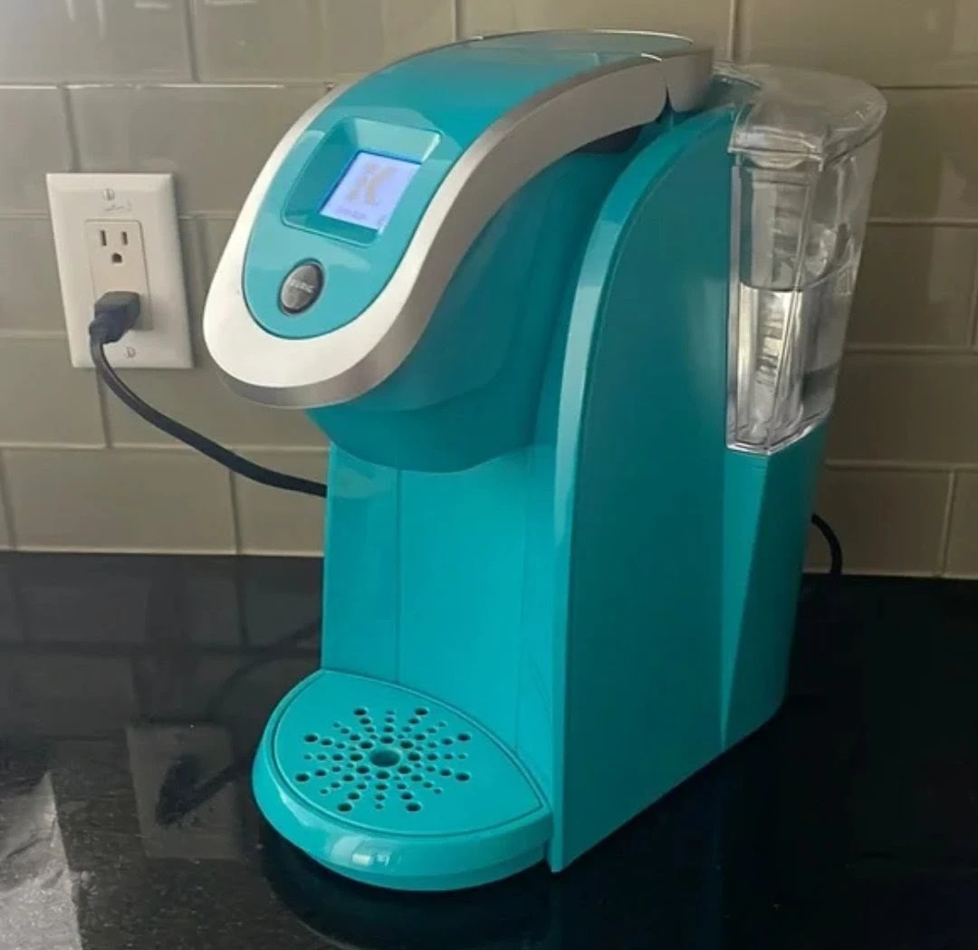 Turquoise Keurig coffee maker