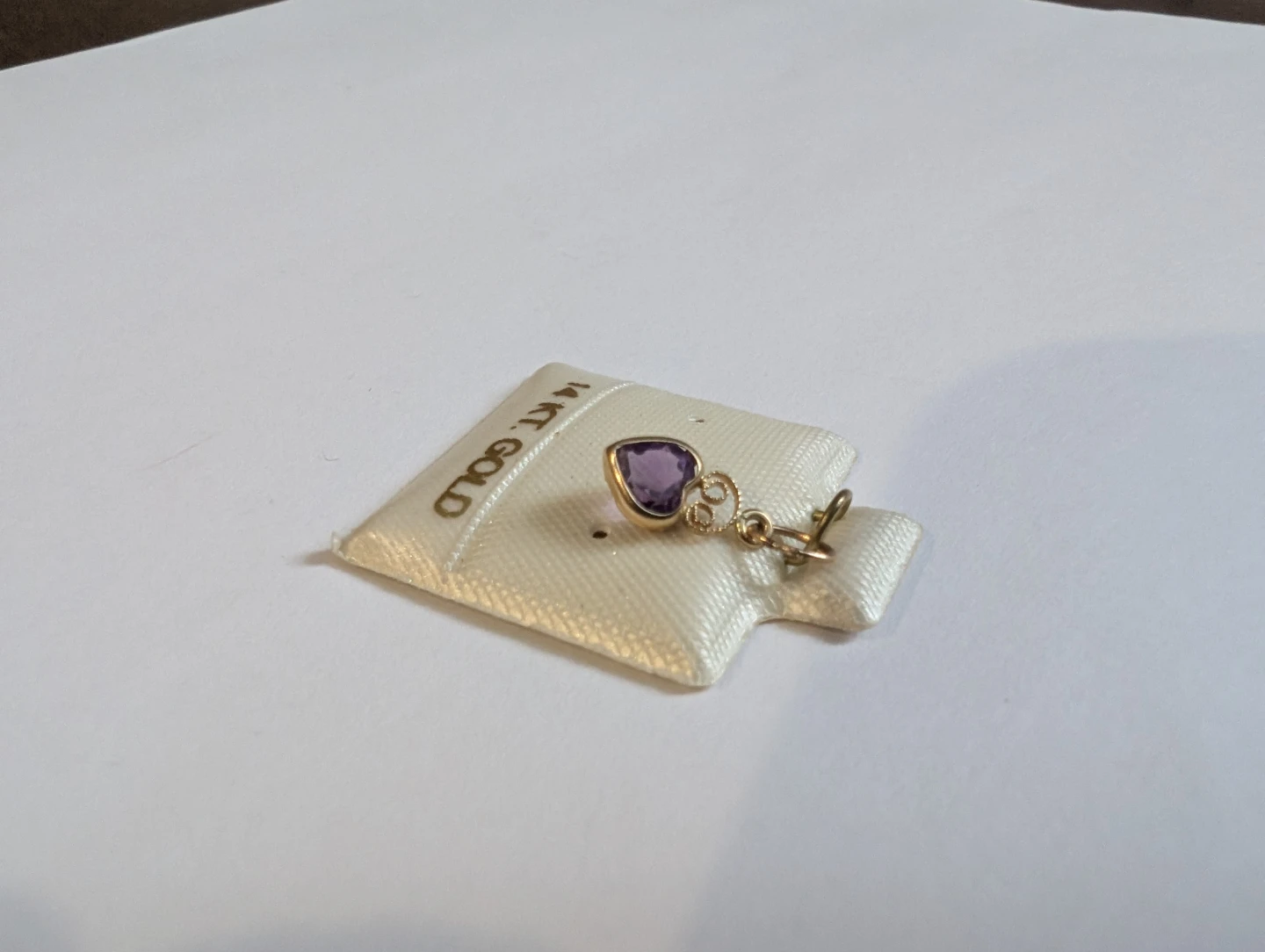 Brand New 10K Yellow Gold Amethyst Pendant For Sale - photo 3