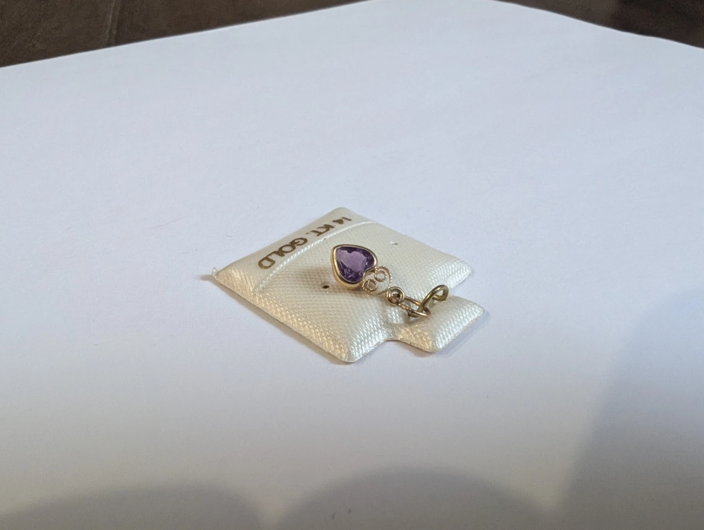 Brand New 10K Yellow Gold Amethyst Pendant For Sale - photo 4