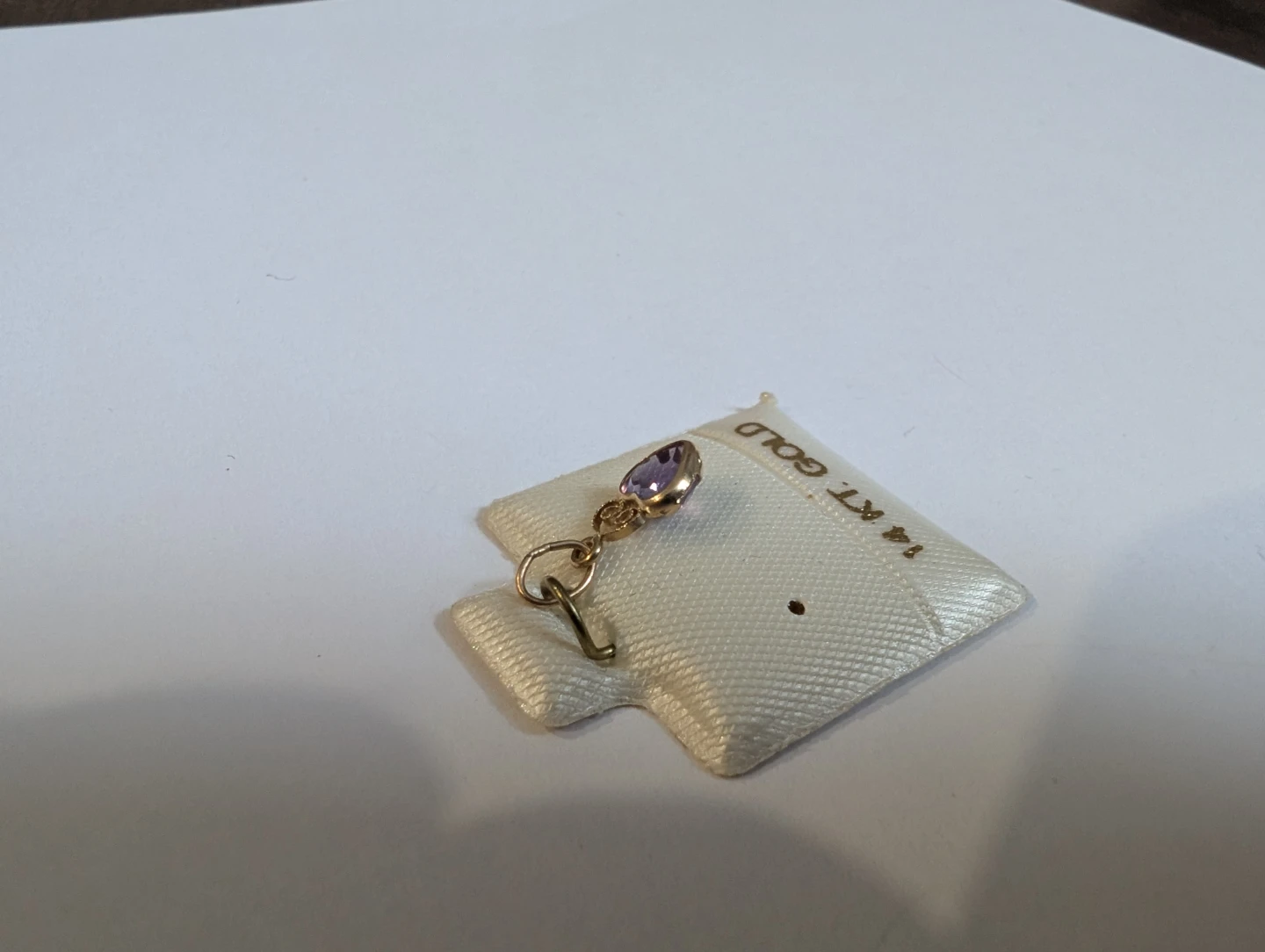 Brand New 10K Yellow Gold Amethyst Pendant For Sale - photo 5