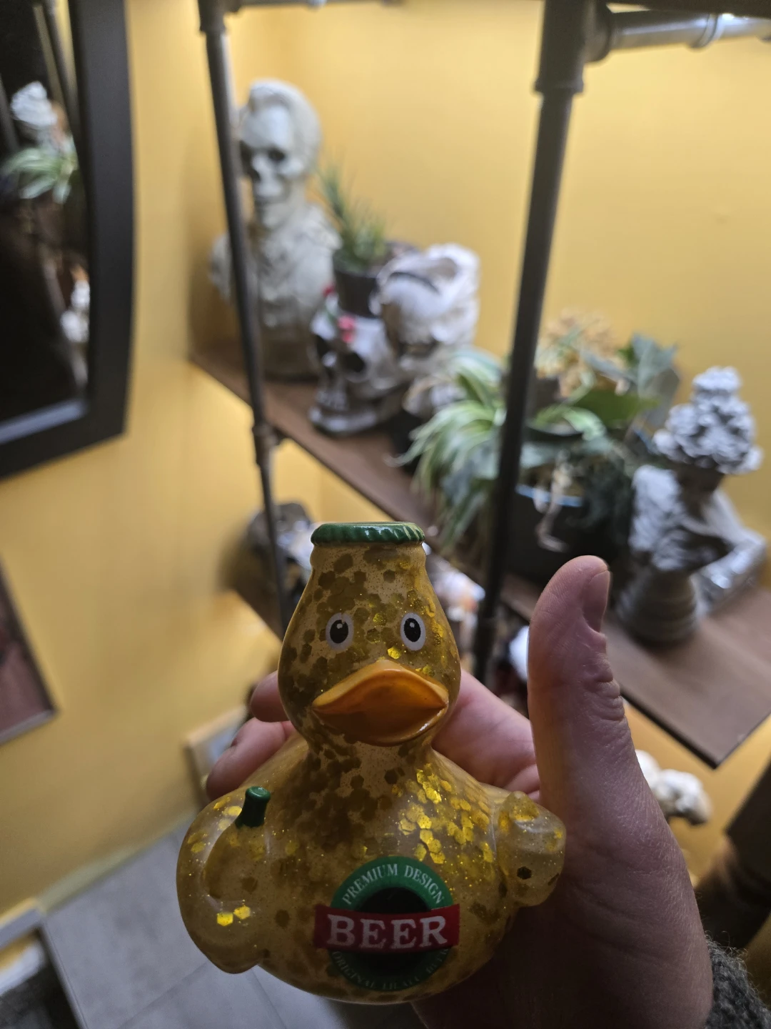 Beer Rubber Duck with Glitter