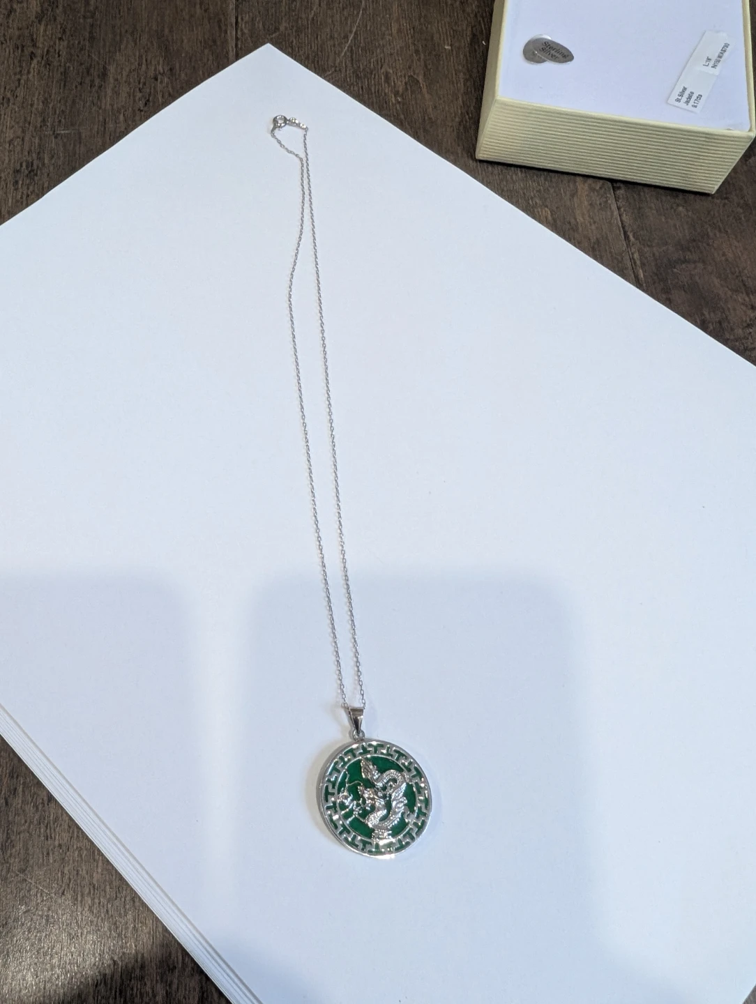 Brand New Silver Jadeite Necklace For Sale - photo 3