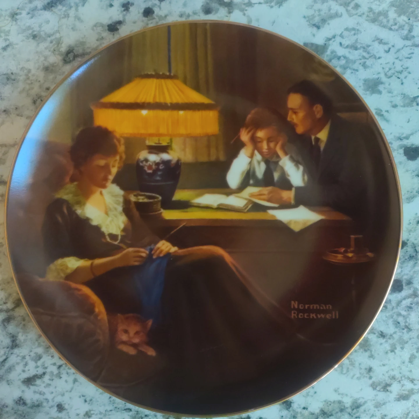 Norman Rockwell "Father's Help" Limited Edition Plate by Knowles