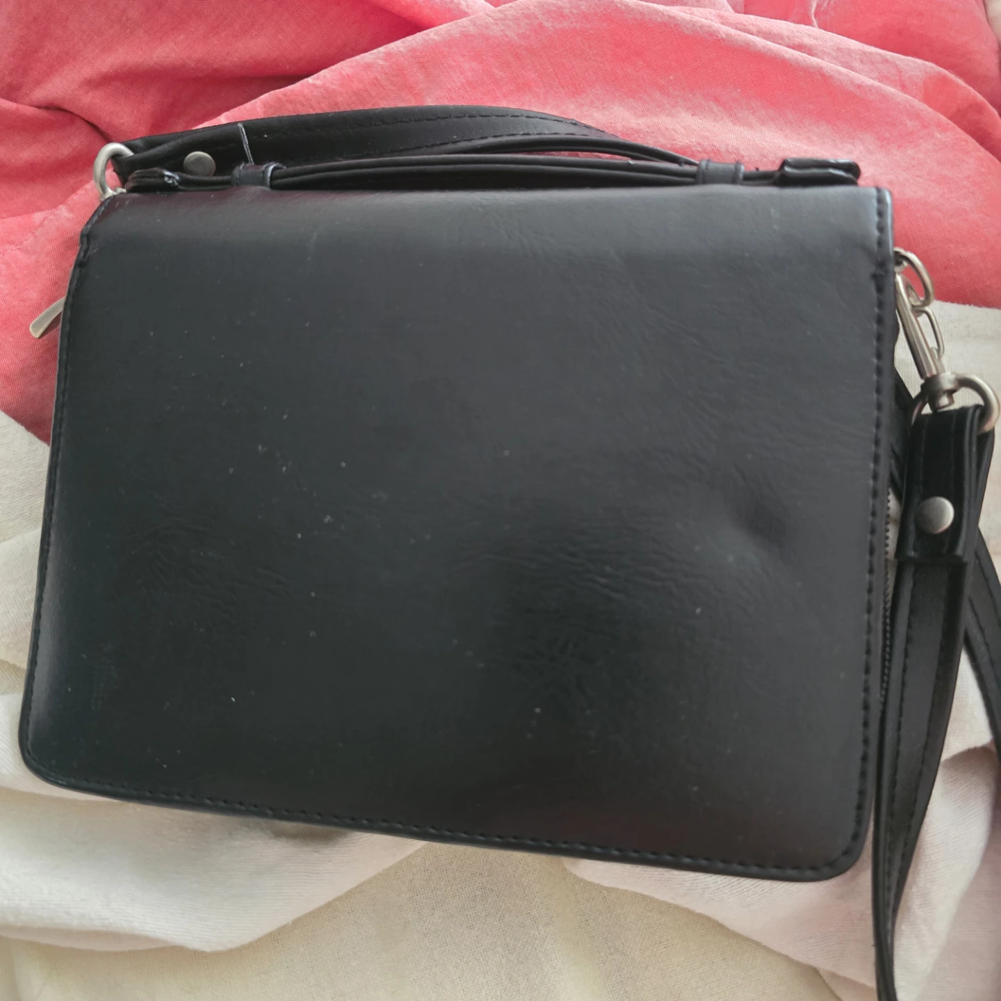 New black Faux Leather Organizer Wallet with Strap