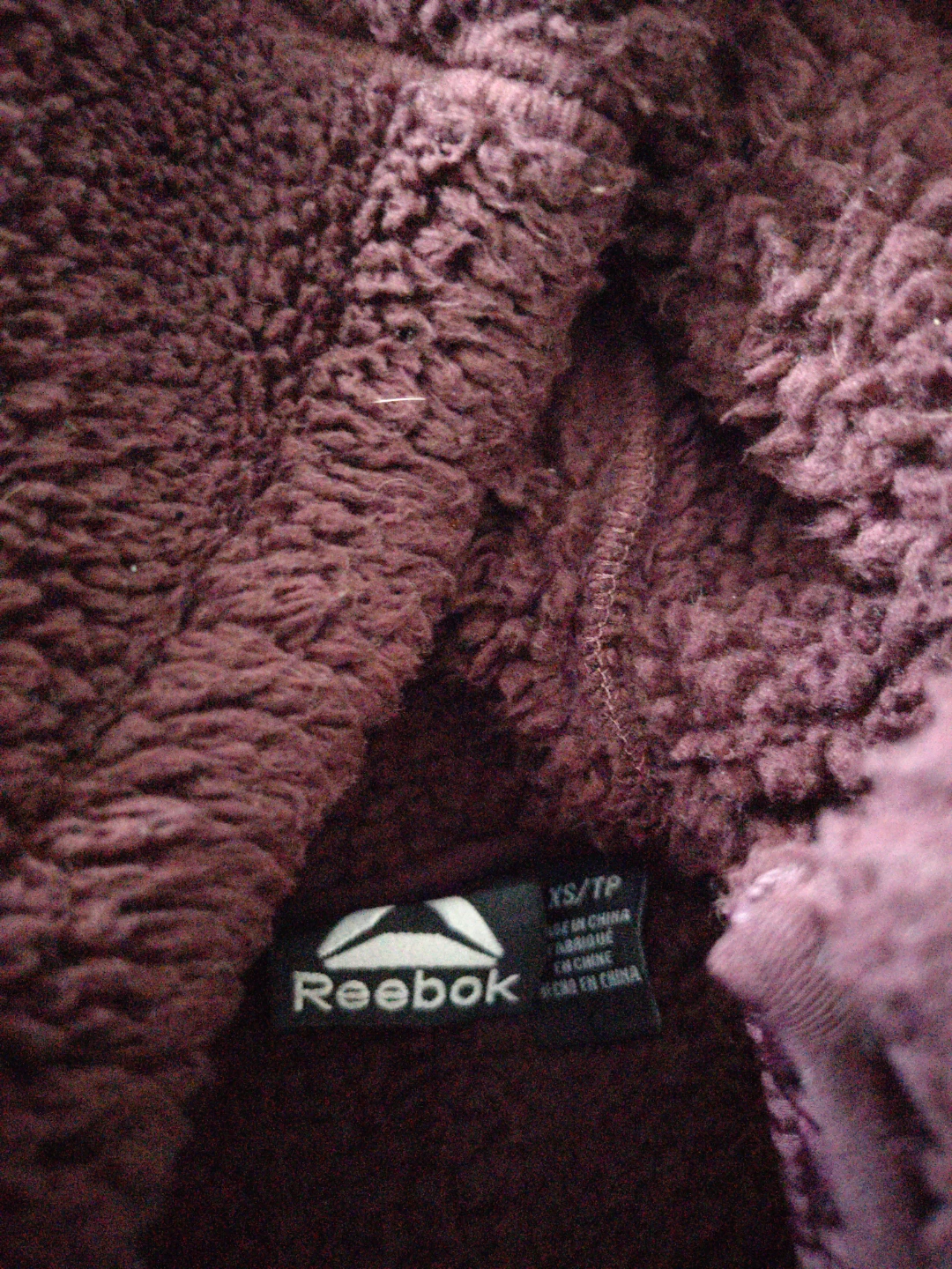 Reebok Fleece Hooded Jacket - Burgundy - XS - photo 2