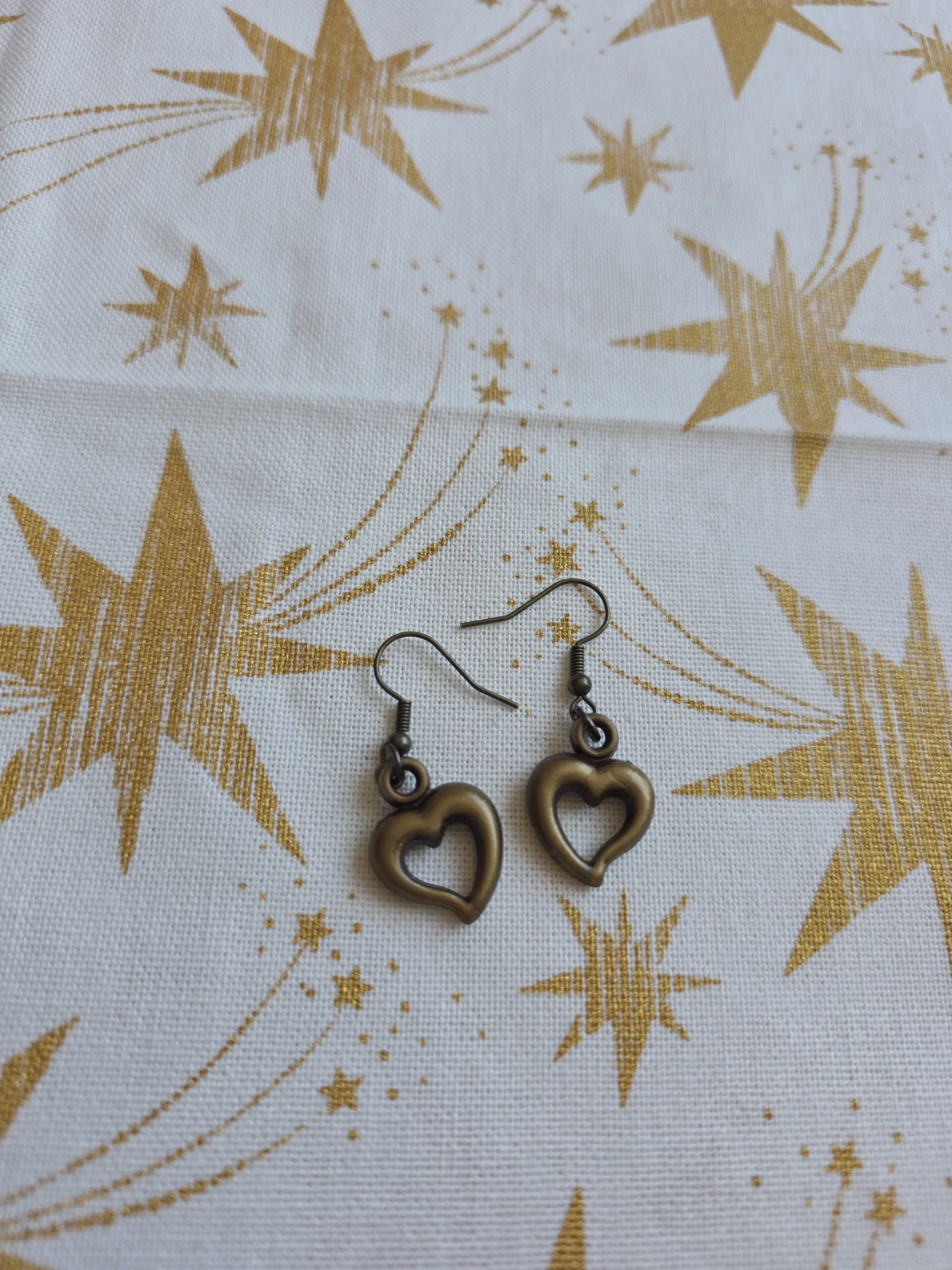 Bronze Heart & Leaf Charm Earrings - photo 3