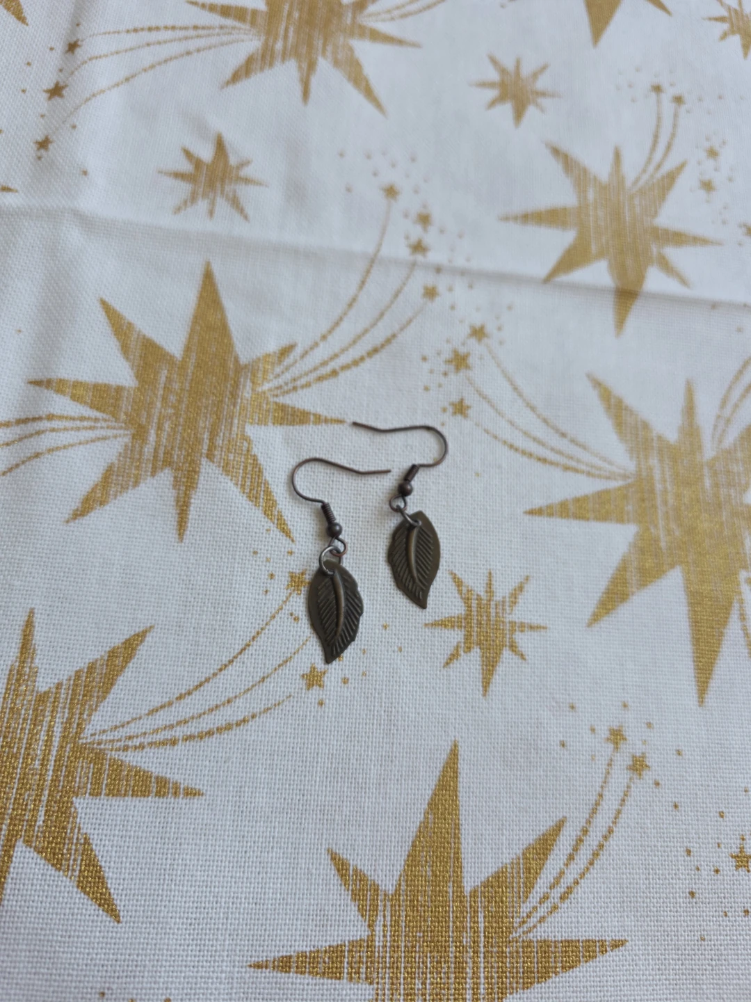 Bronze Heart & Leaf Charm Earrings - photo 5