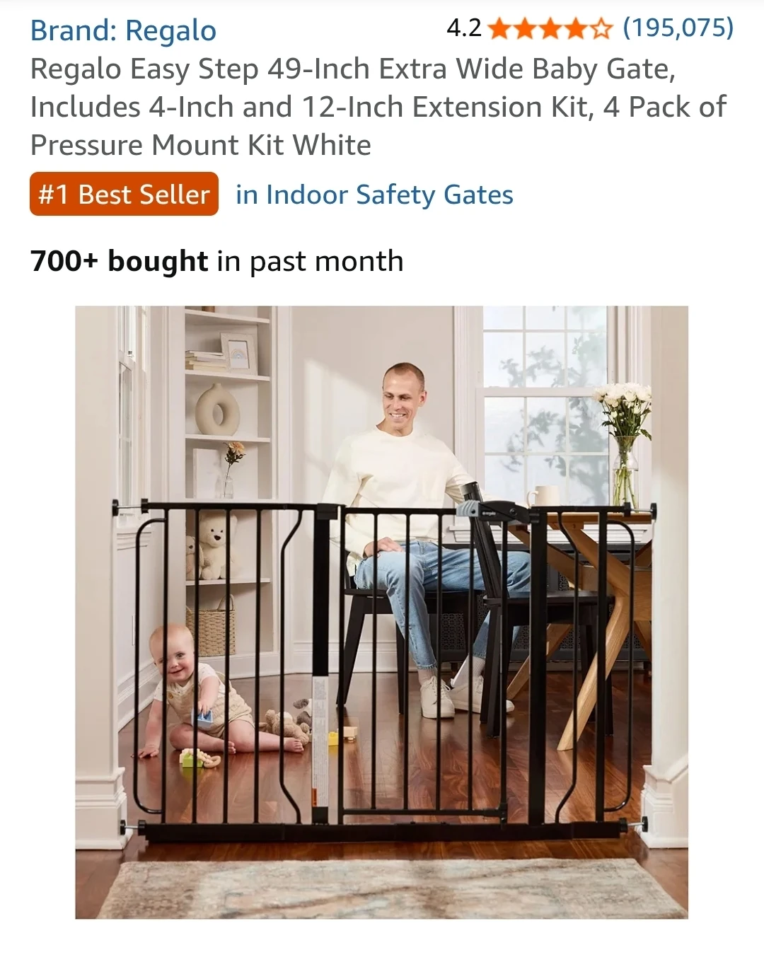 Regalo Baby Gate- 29"-49" wide - New!