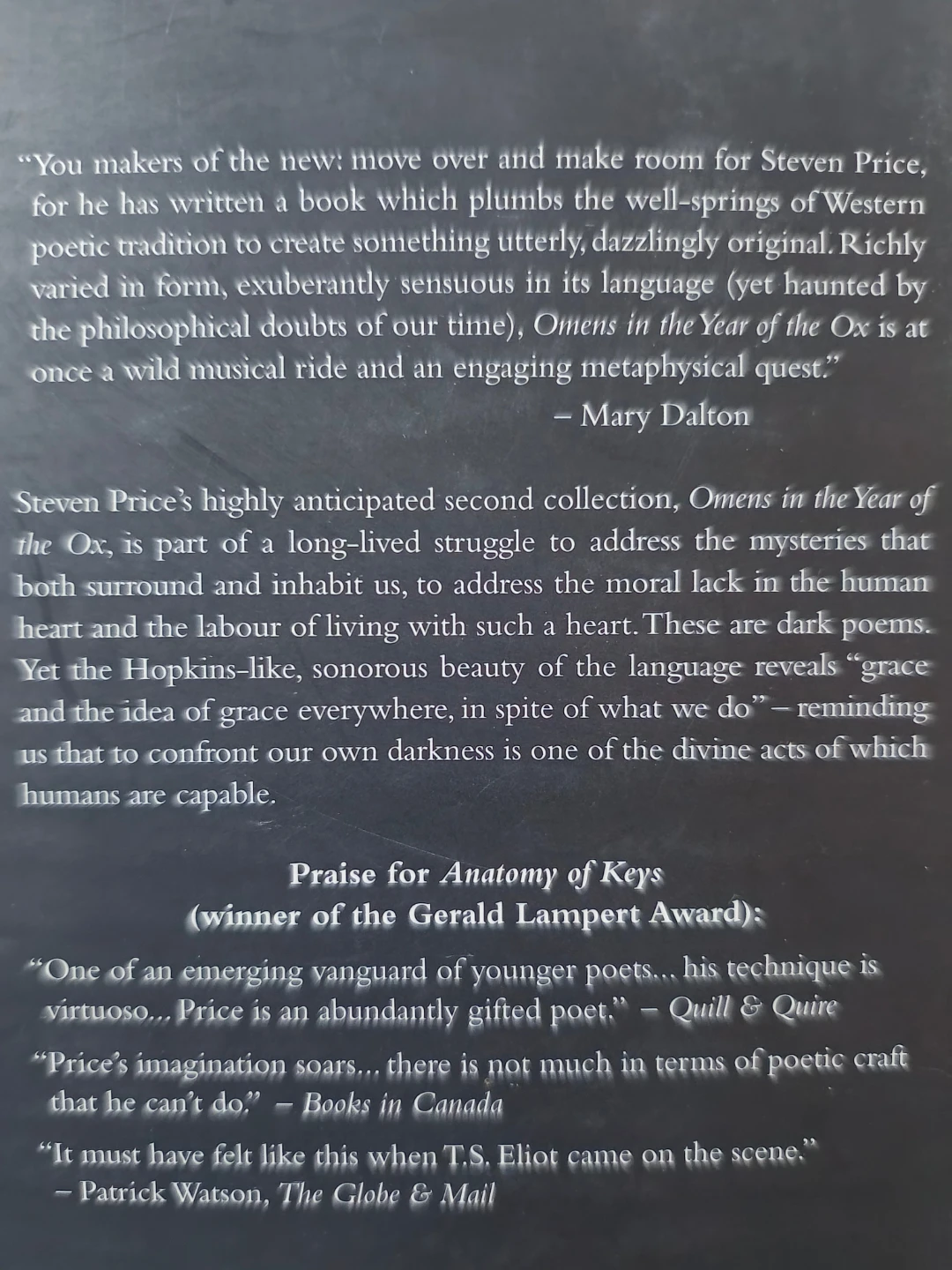 Omens in the Year of the Ox: Poems by Steven Price - photo 2