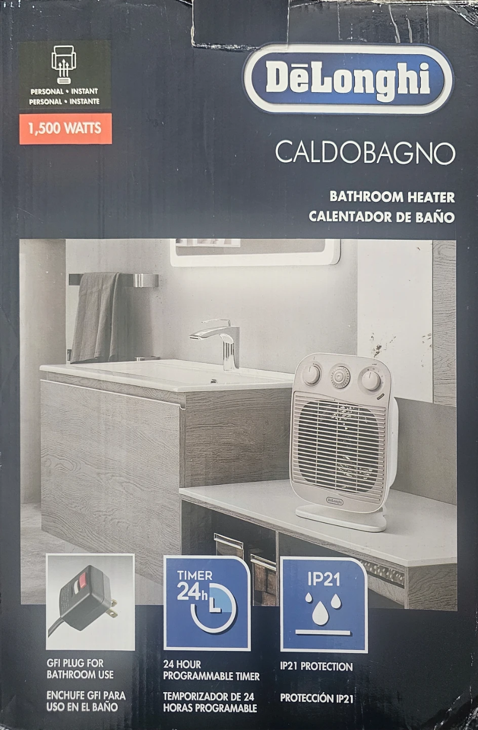 DeLonghi Caldobagno Bathroom Heater 1500 Watts - photo 2