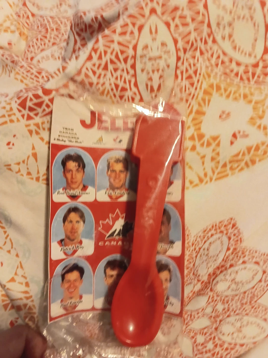 JELL-O Team Canada Hockey Stickers & Spoon Red