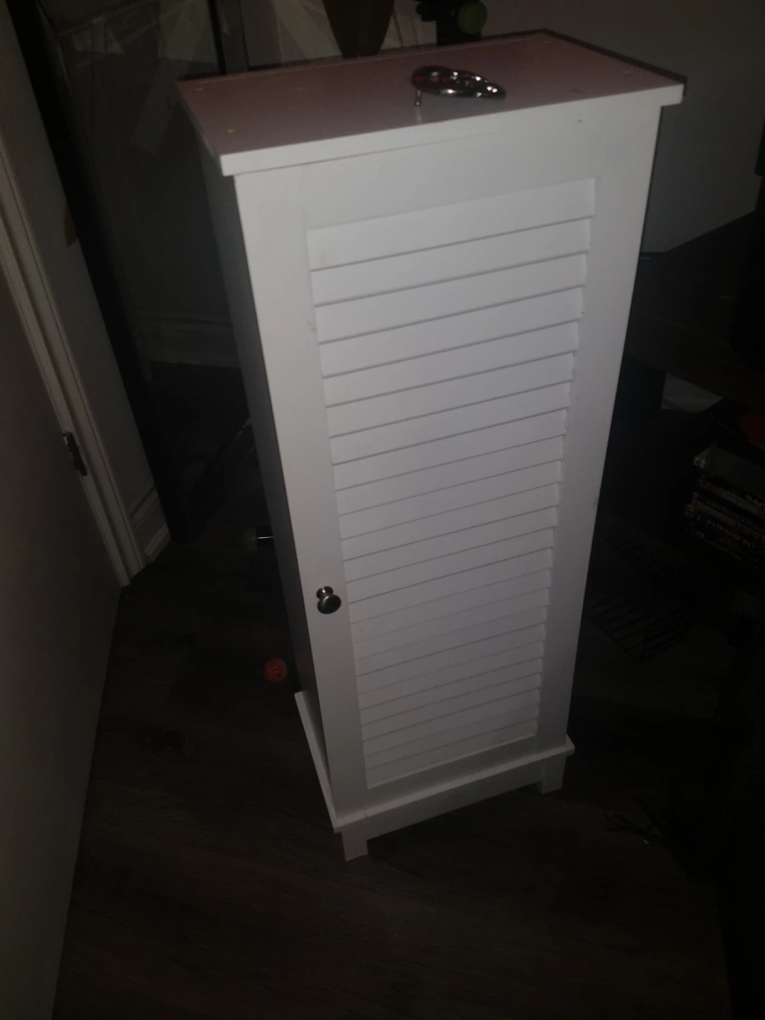 White Storage Cabinet with Doors - photo 2