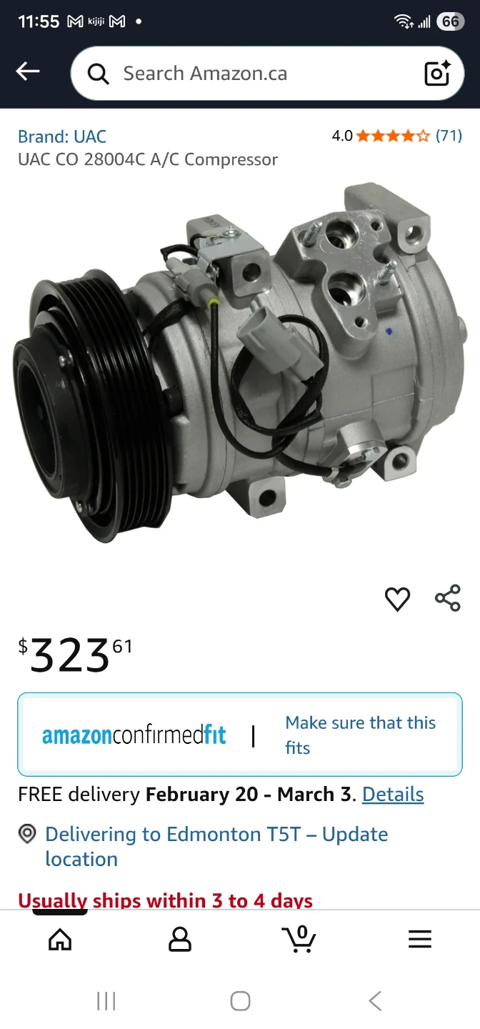 UAC CO 28004C A/C Compressor