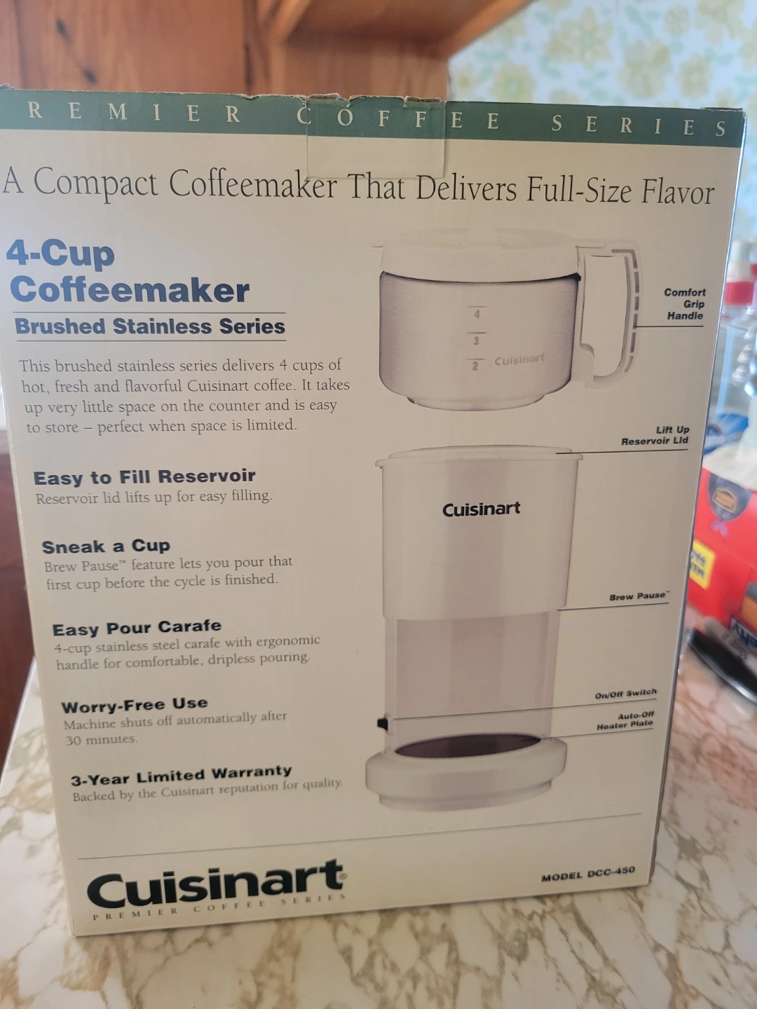 Cuisinart 4-Cup Coffee Maker DCC-450 Brushed Stainless Steel - photo 2