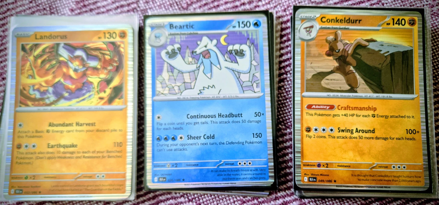 Pokemon TCG Cards: Landorus, Beartic, Conkeldurr