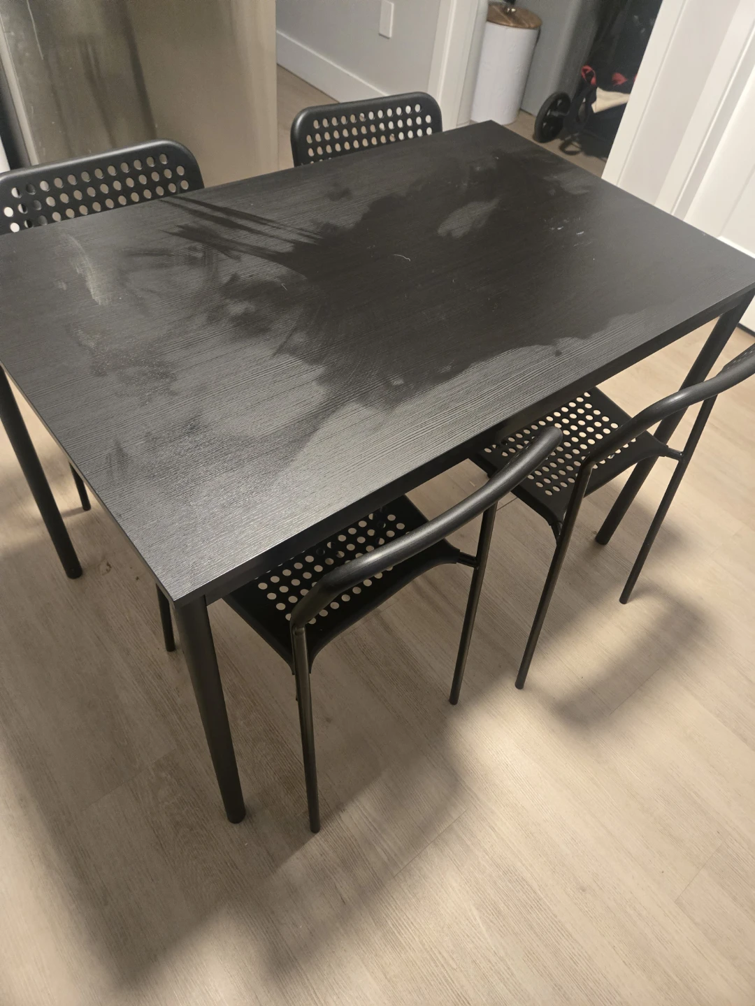 IKEA Dining Set - Black Table and 4 chairs