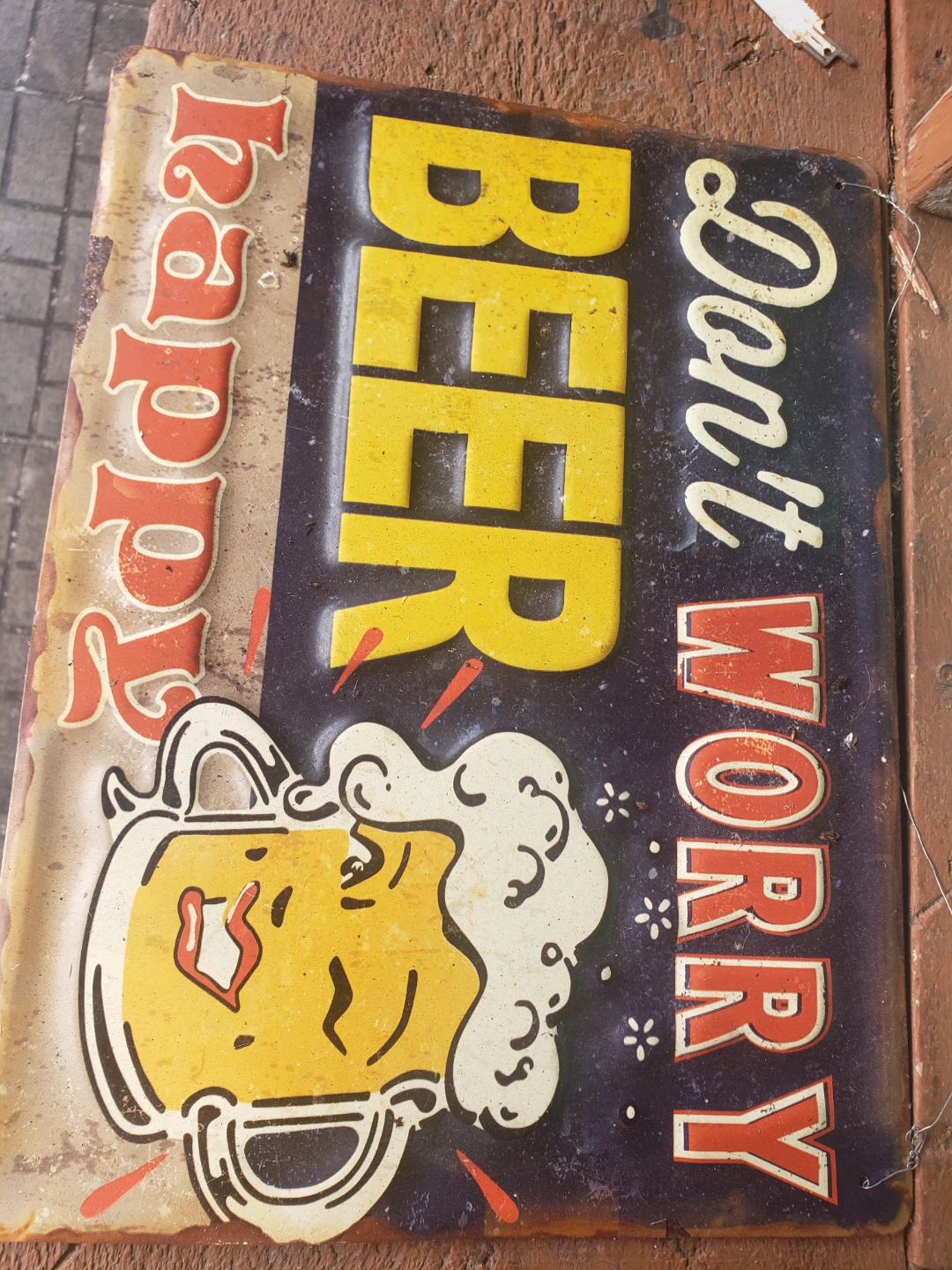 Don't Worry, Beer Happy Tin Sign