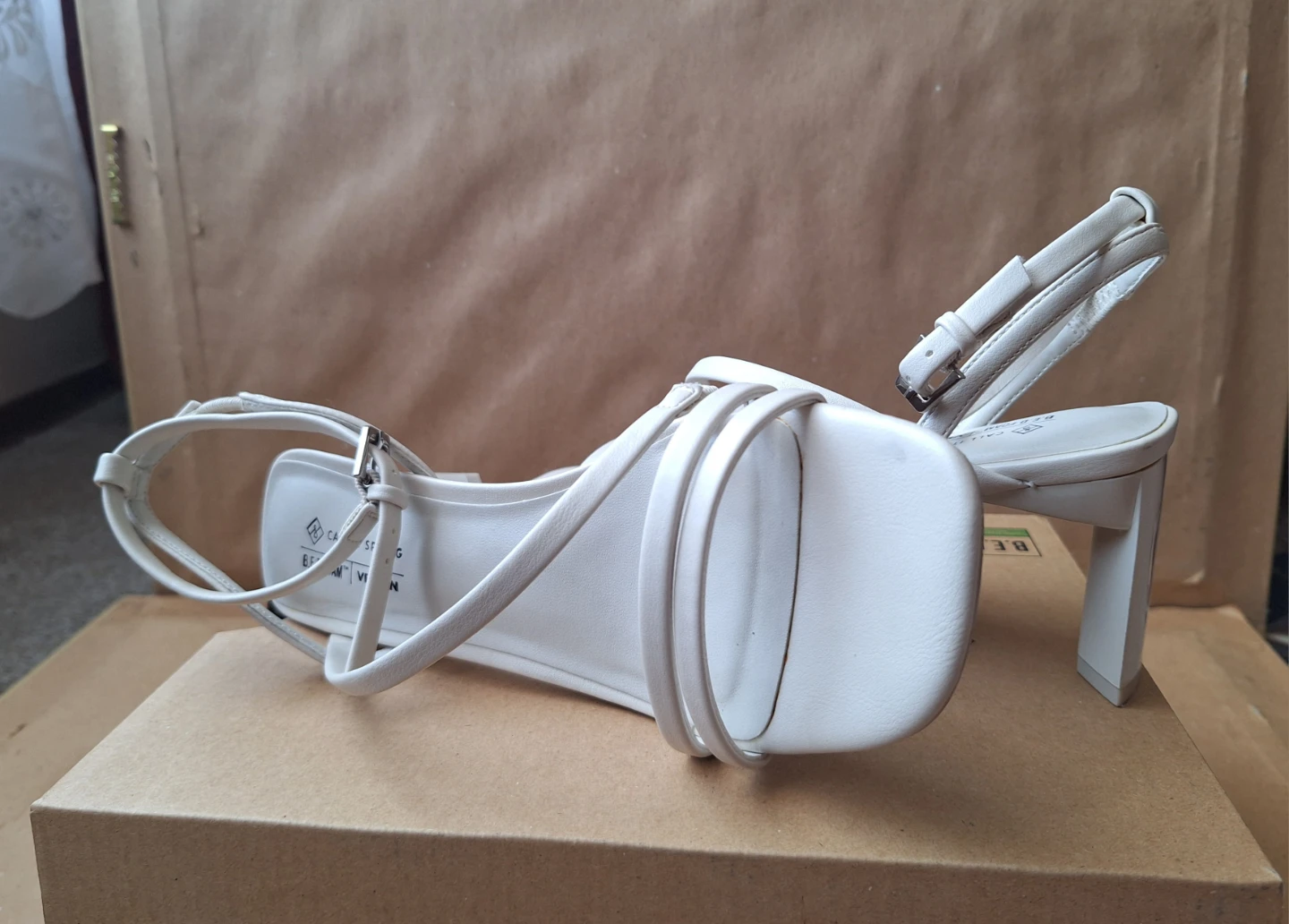 CALL IT SPRING White Strappy Block Heel Vegan Sandals - photo 2