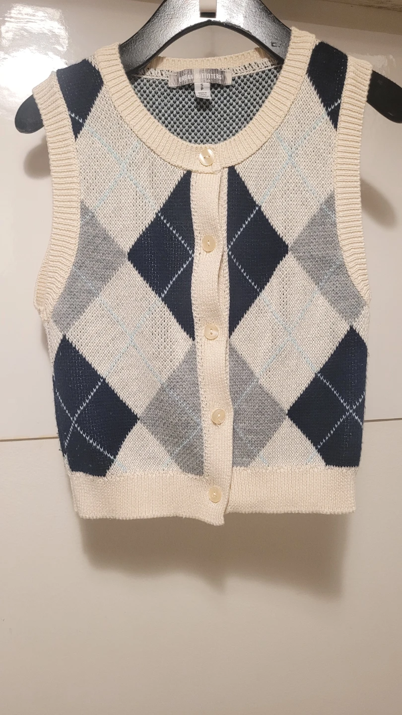 Urban Outfitters Argyle Knit Vest - Size XS/S