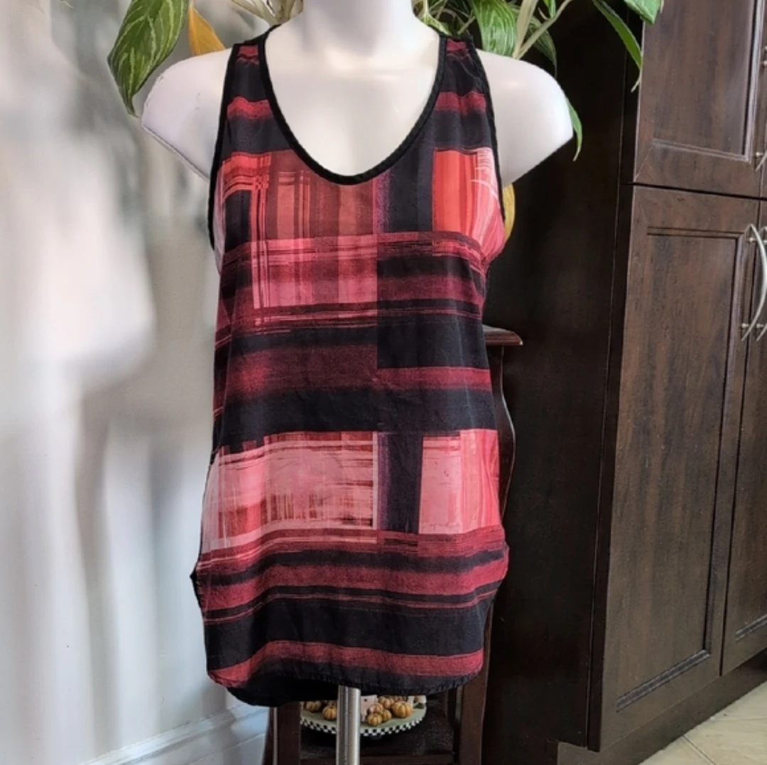 Mossimo Tank Top - Red Plaid Print - Size S/P