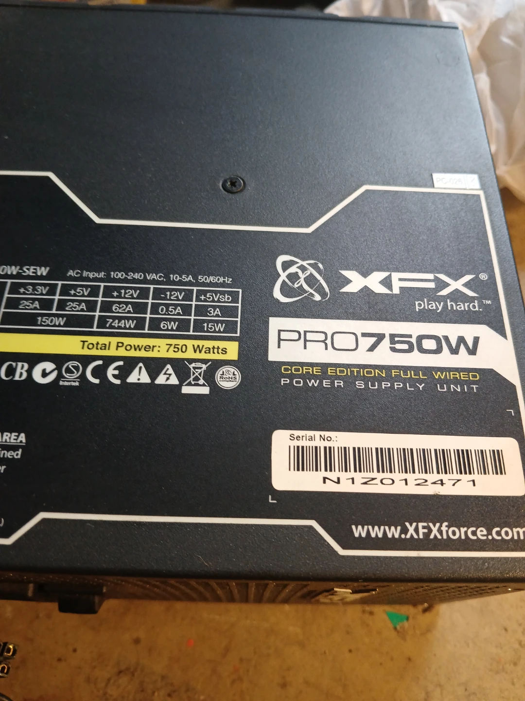 XFX PRO750W Core Edition Full Wired Power Supply Unit