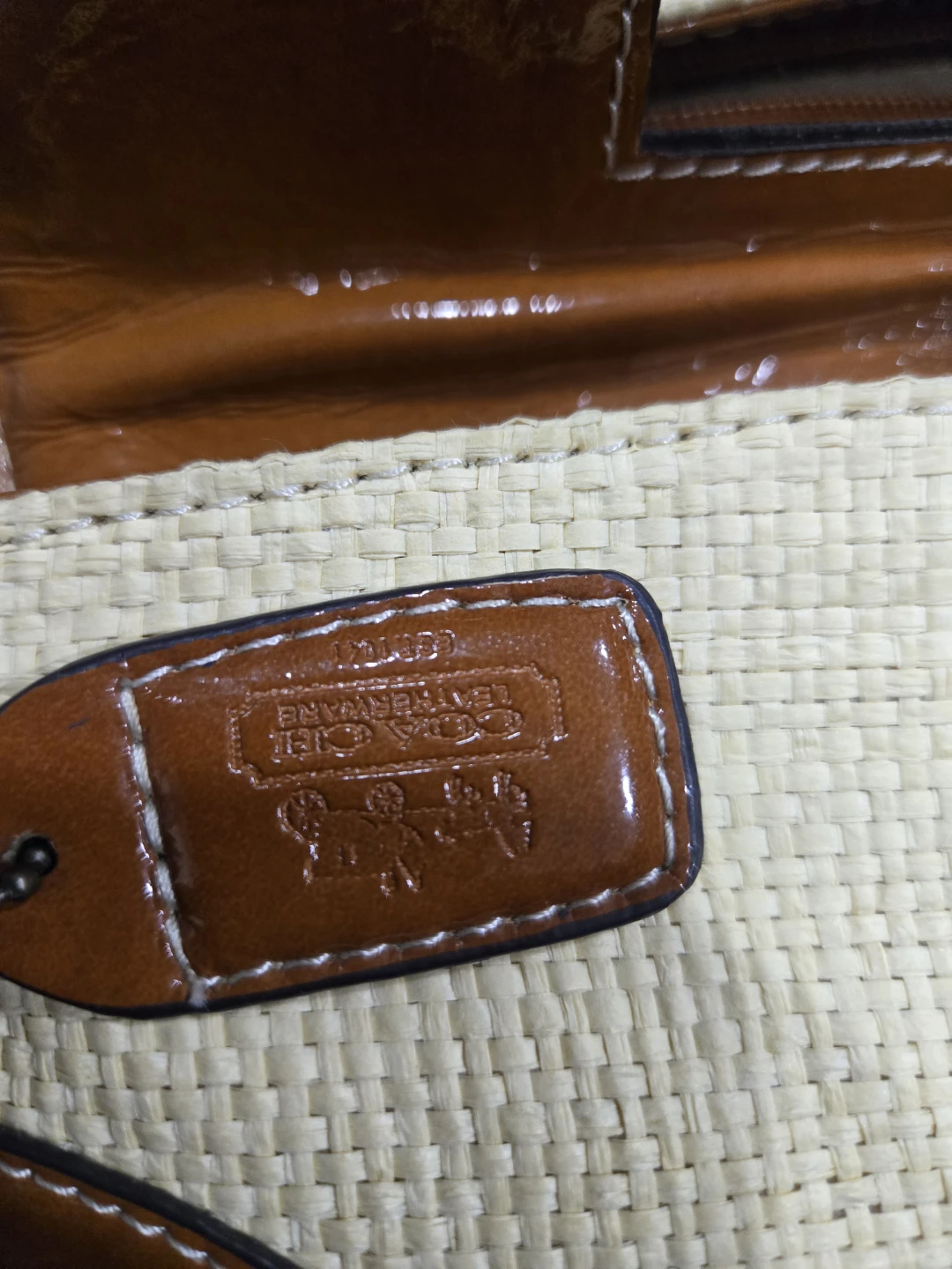 Coach Straw and Leather Clutch - photo 2